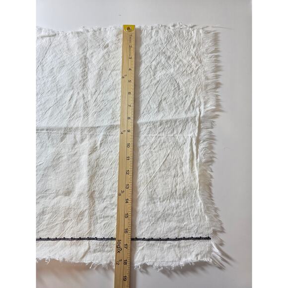 HEARTH & HAND Magnolia White Linen Textured Black Stripe Napkins Set of 5 - Picture 7 of 9